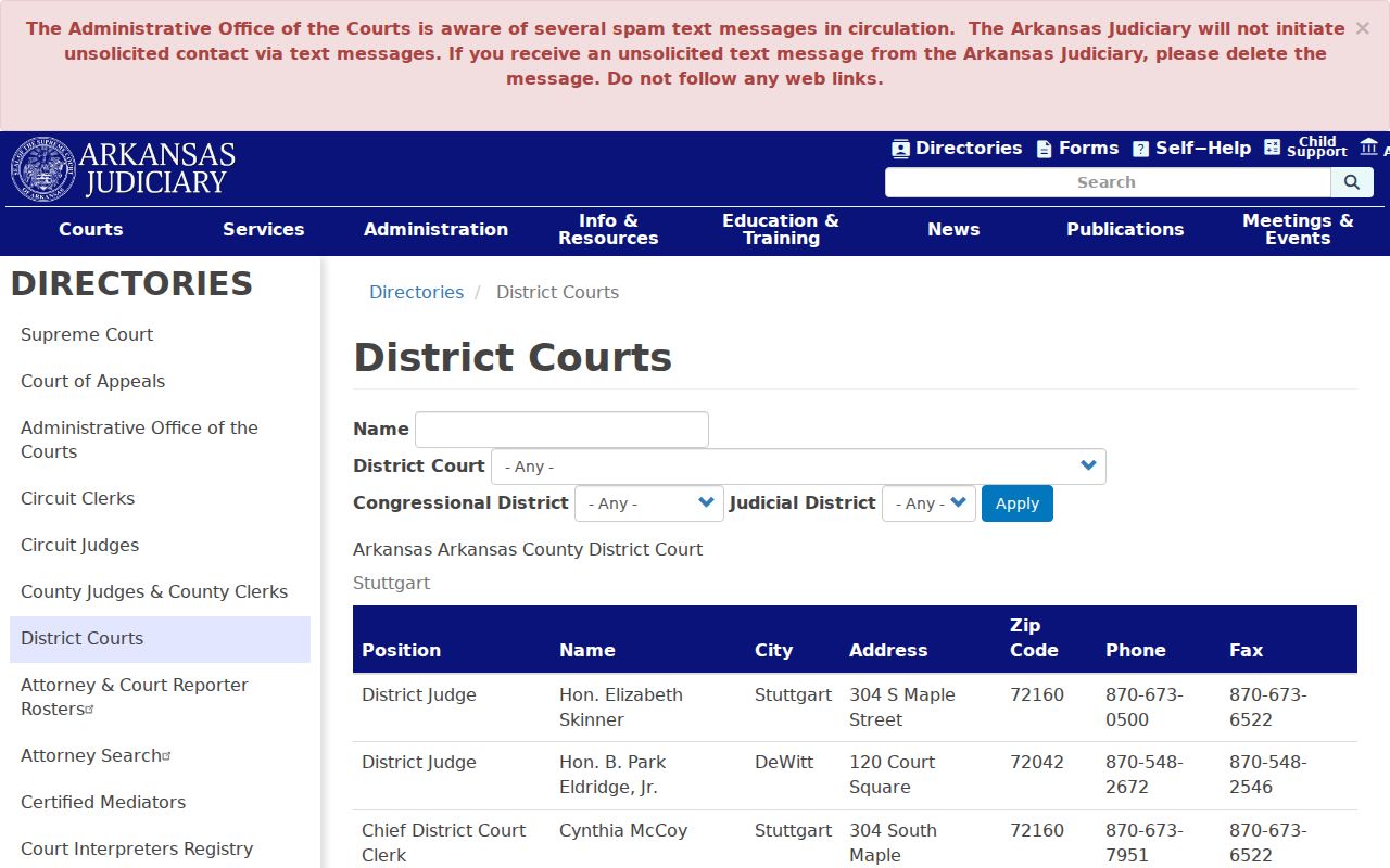 Bradley County court docket District Court directory