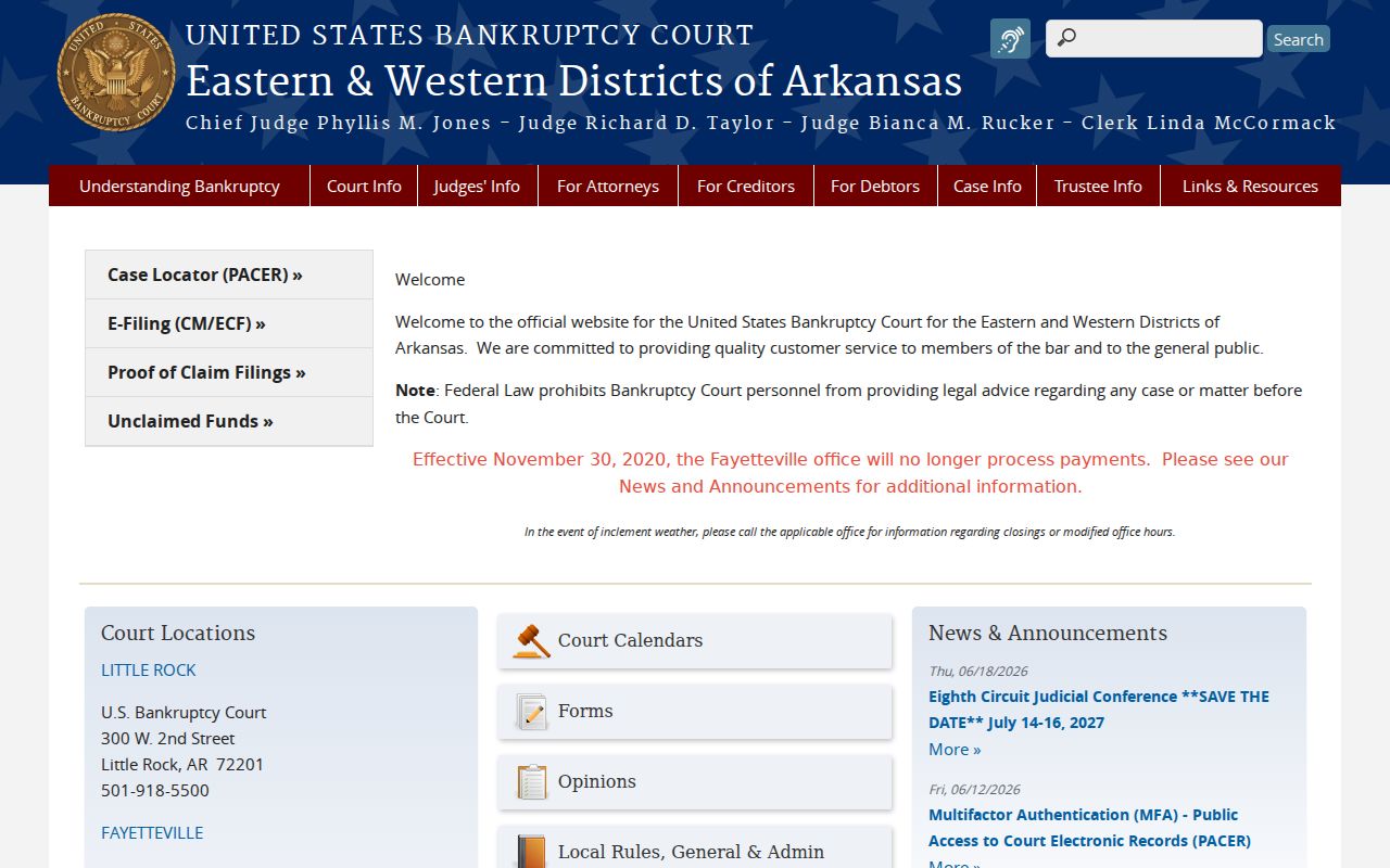 Bradley County civil docket and Arkansas bankruptcy court distinction