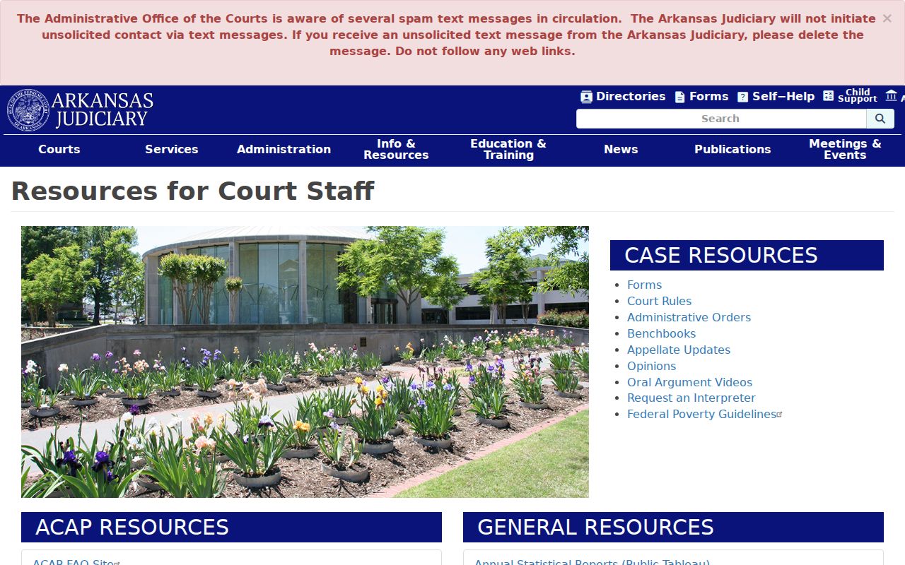 Bradley County court calendar Arkansas court staff resources