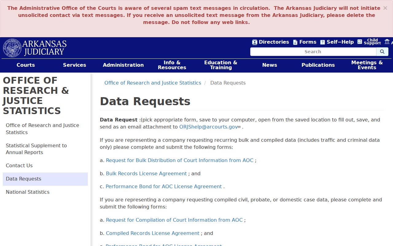 Bradley County court records AOC data request options