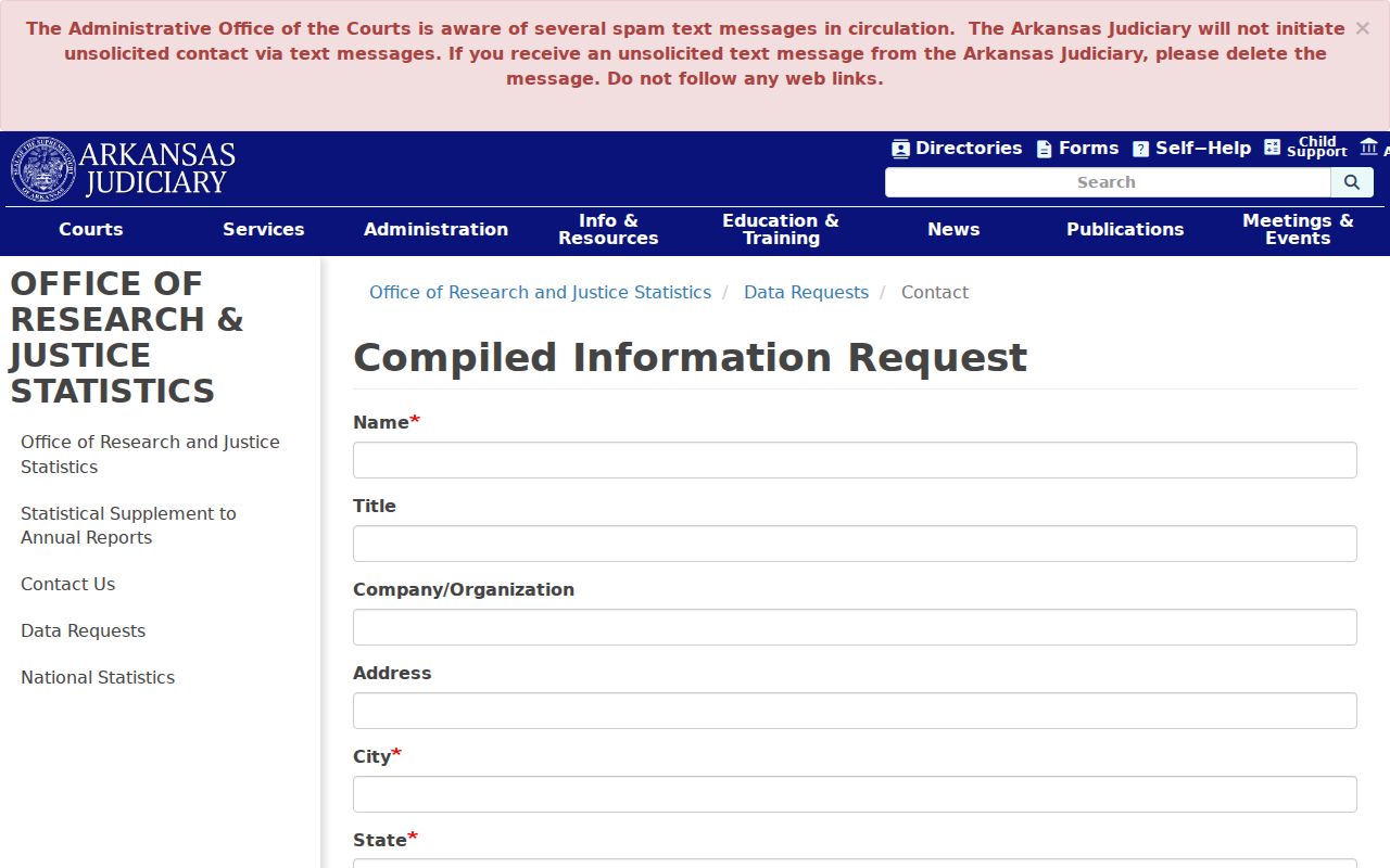 Bradley County court records compiled information request form