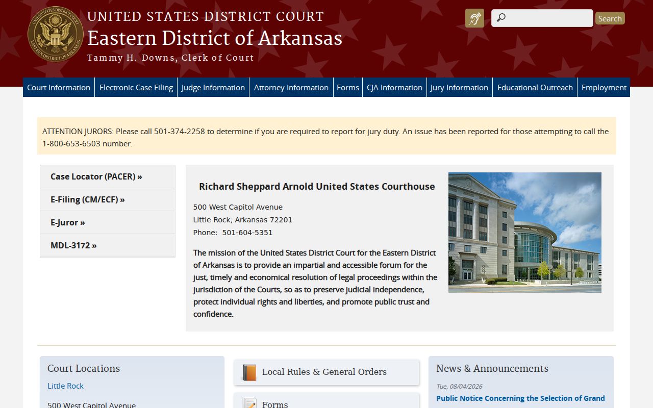 Bradley County court records Eastern District of Arkansas website