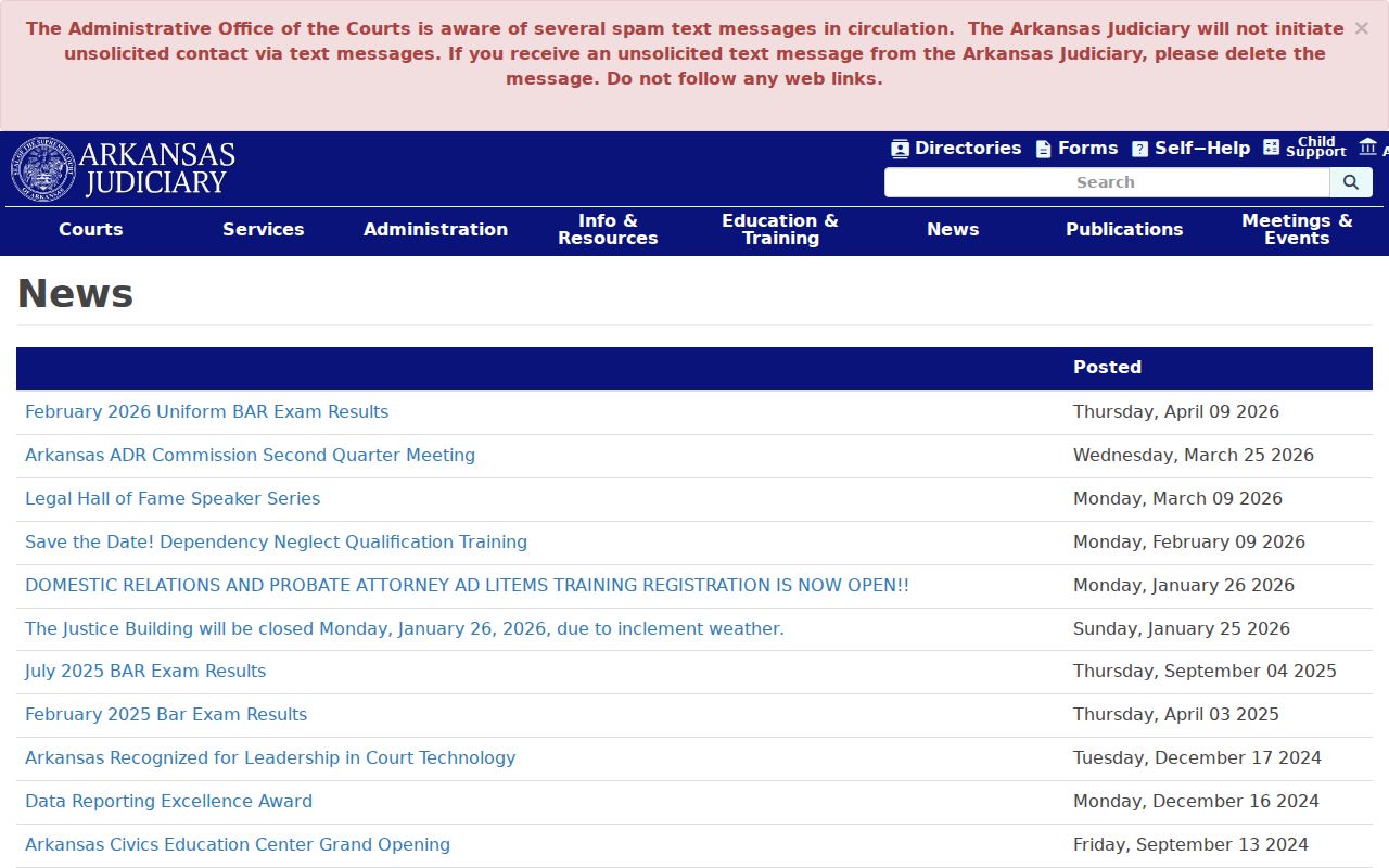 Bradley County traffic court records Arkansas Judiciary news page